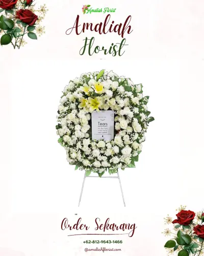 Krans Bunga Duka Cita di Pondok Aren